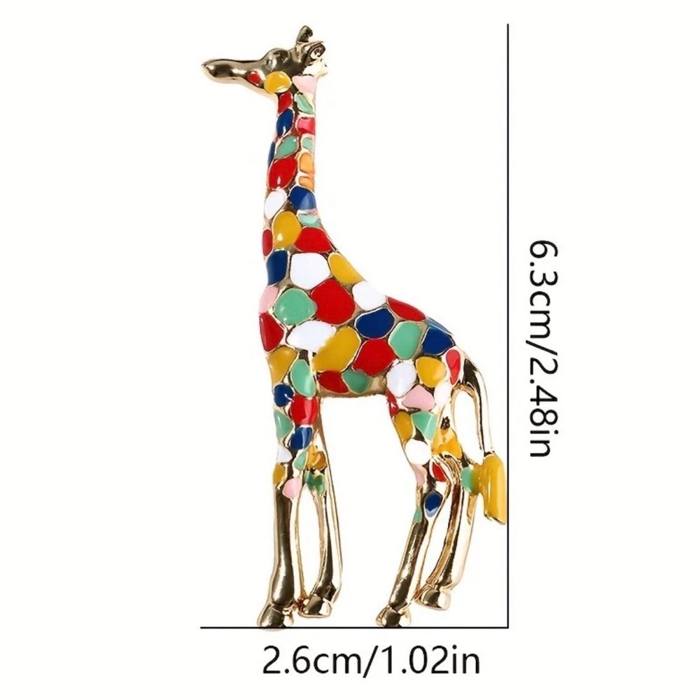 Colorful Giraffe Brooch - Picture 2 of 4
